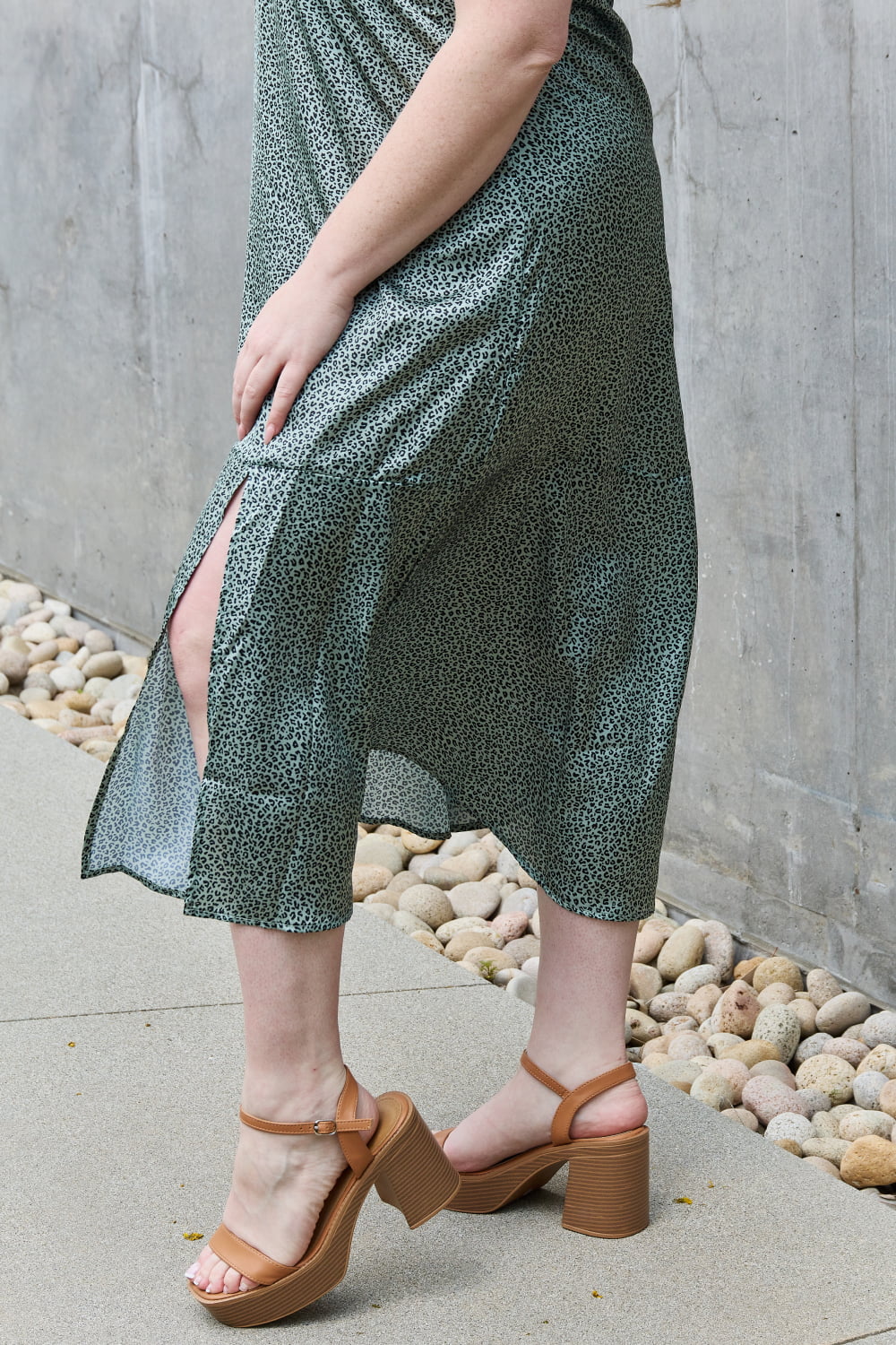 Satin Midi Slit | Dress