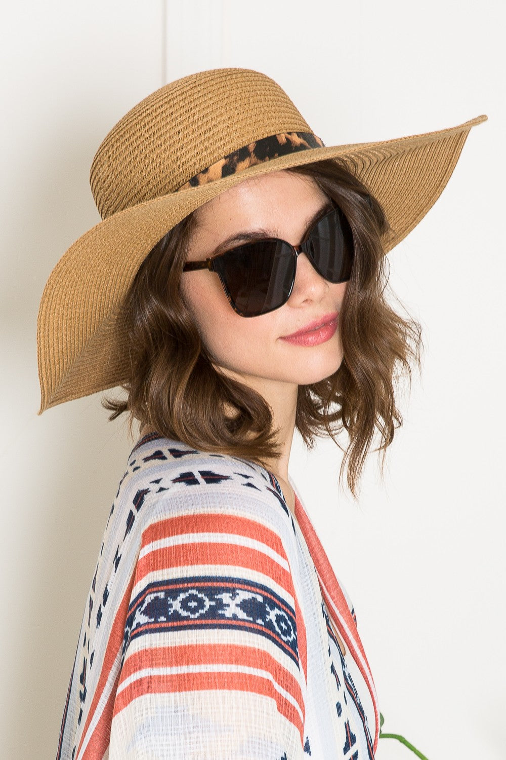 Beige + Leopard Belt | Sunhat