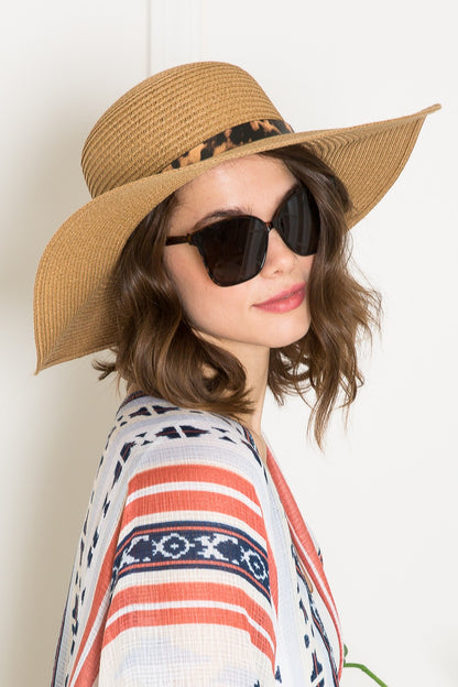 Beige + Leopard Belt | Sunhat