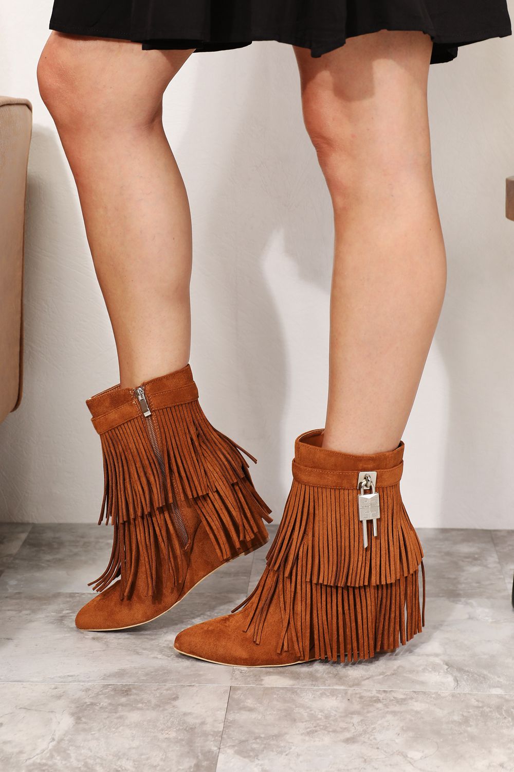 Tassel Wedge Heel Ankle | Booties