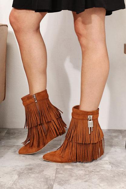 Tassel Wedge Heel Ankle | Booties