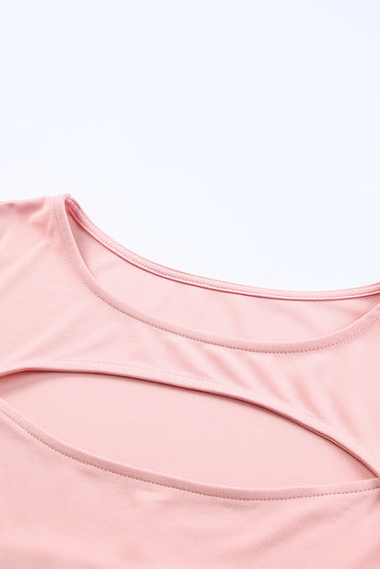 Cutout Round Neck Short Sleeve | Tee