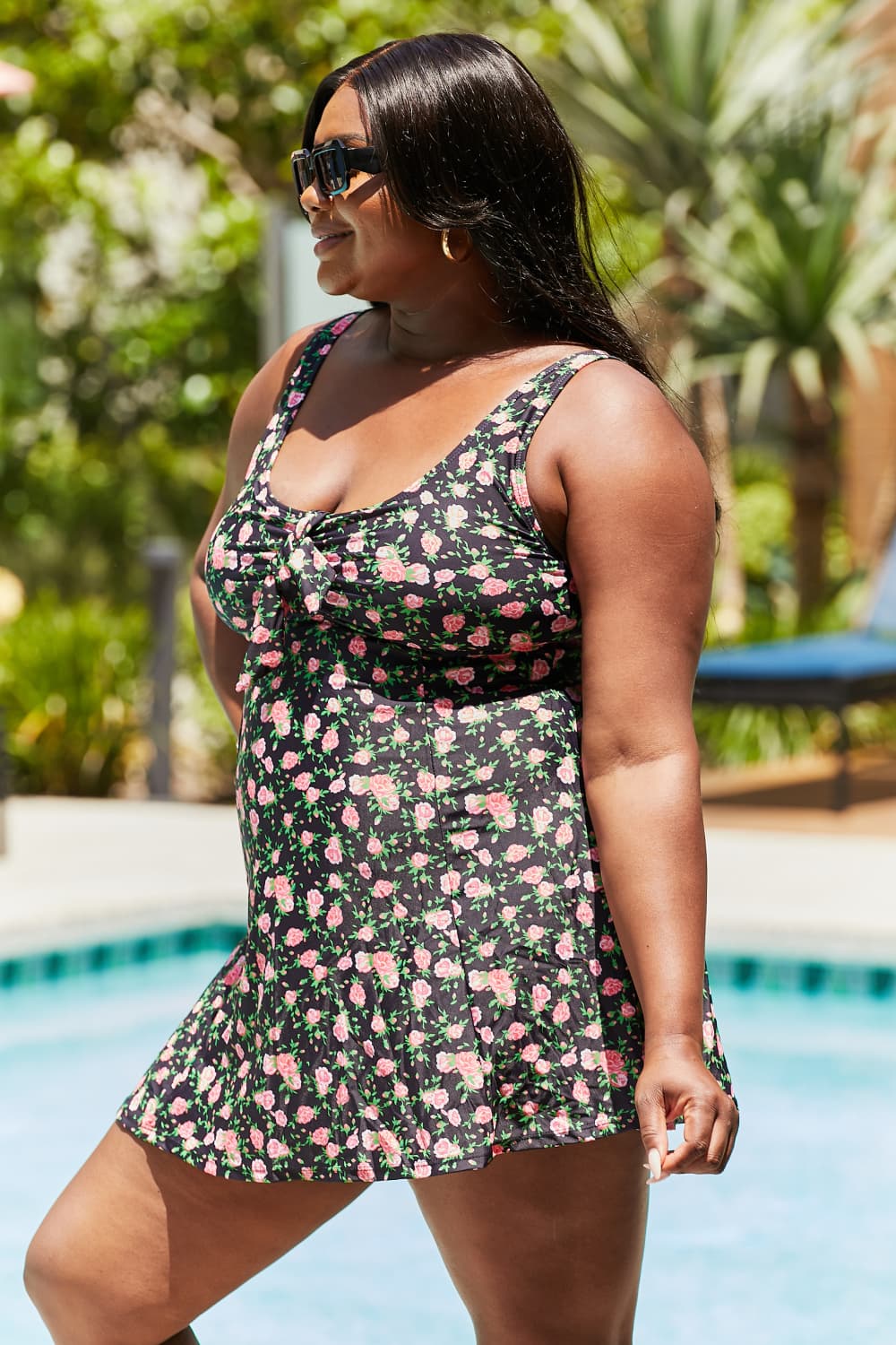 Black Roses | Swim Dress