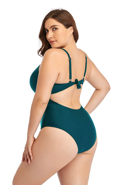 Spliced Mesh Tie-Back | One-Piece Swimsuit