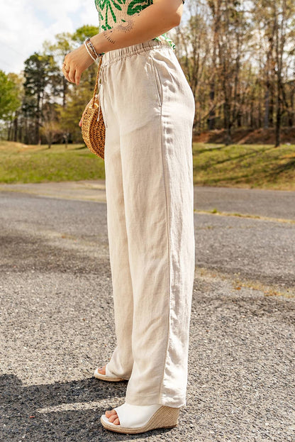 Drawstring Waist Straight Leg | Pants