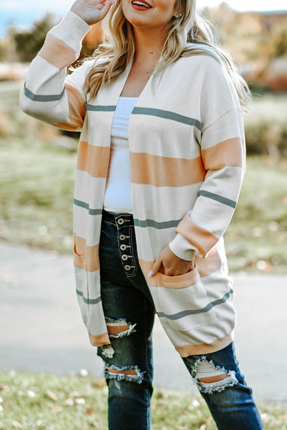 Striped Open Front | Cardigan