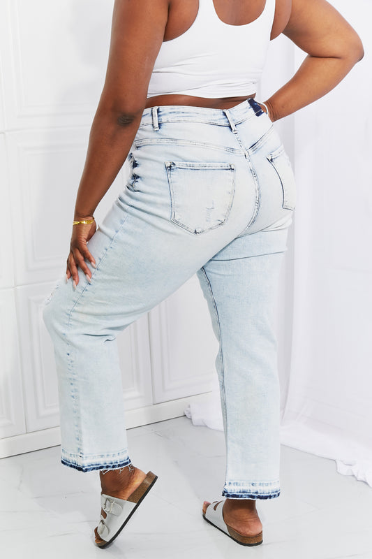 Camille Acid Wash Crop Straight | Jeans