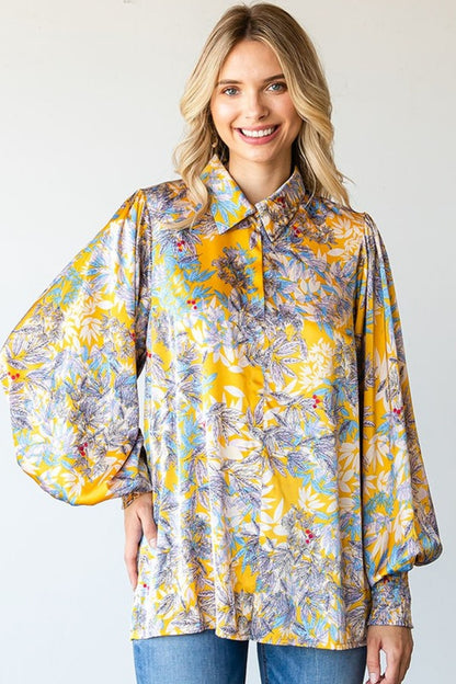 Floral Lantern Sleeve | Blouse