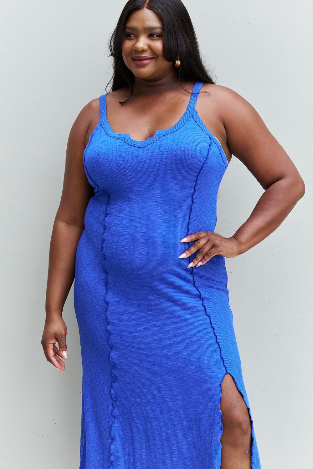 Cobalt Blue Notch Neck | Maxi Dress