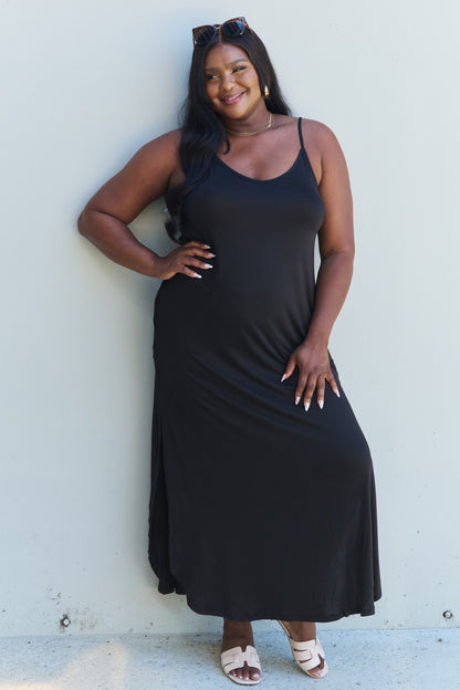 Cami Side Slit in Black | Maxi Dress