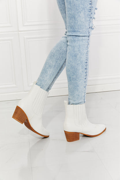 Stacked Heel Chelsea in White | Boot