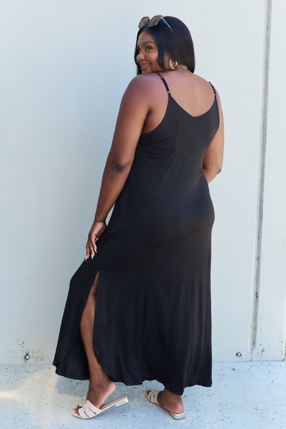 Cami Side Slit in Black | Maxi Dress