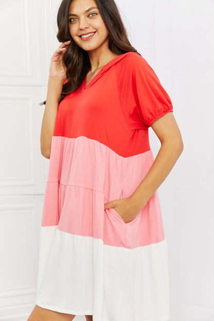 Color Blocked Hooded | Dress