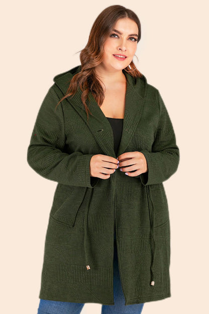 Drawstring Waist Hooded | Cardigan