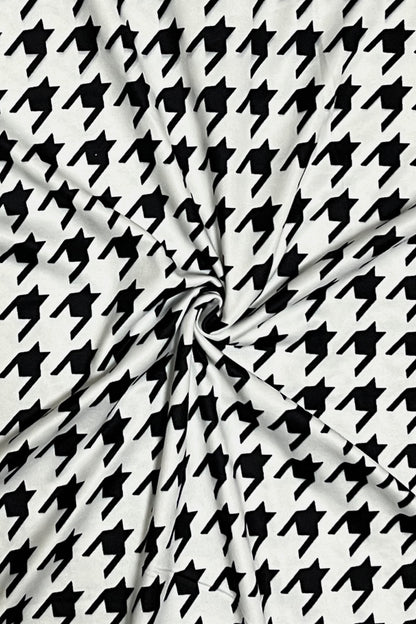 Houndstooth Surplice Neck Long Sleeve Pencil | Dress