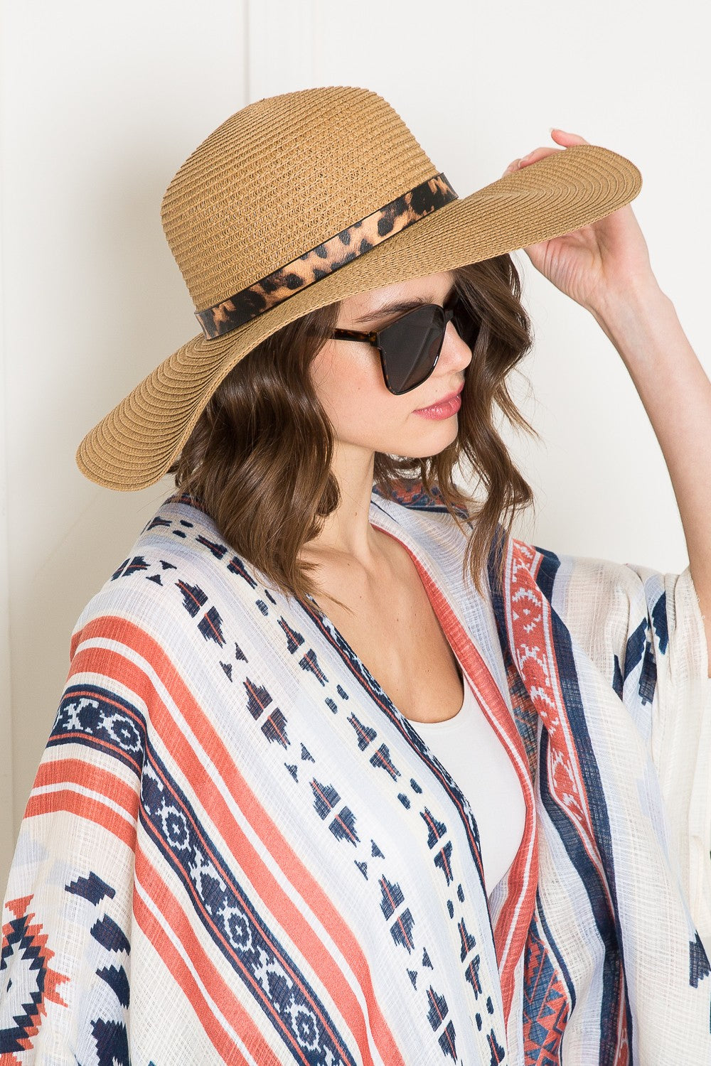 Beige + Leopard Belt | Sunhat