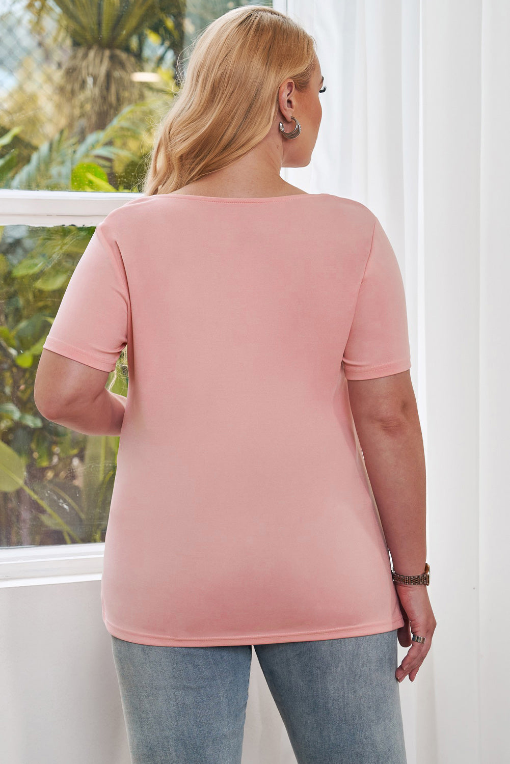 Cutout Round Neck Short Sleeve | Tee