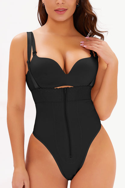 Adjustable Strap Zip-Up | Shaping Bodysuit
