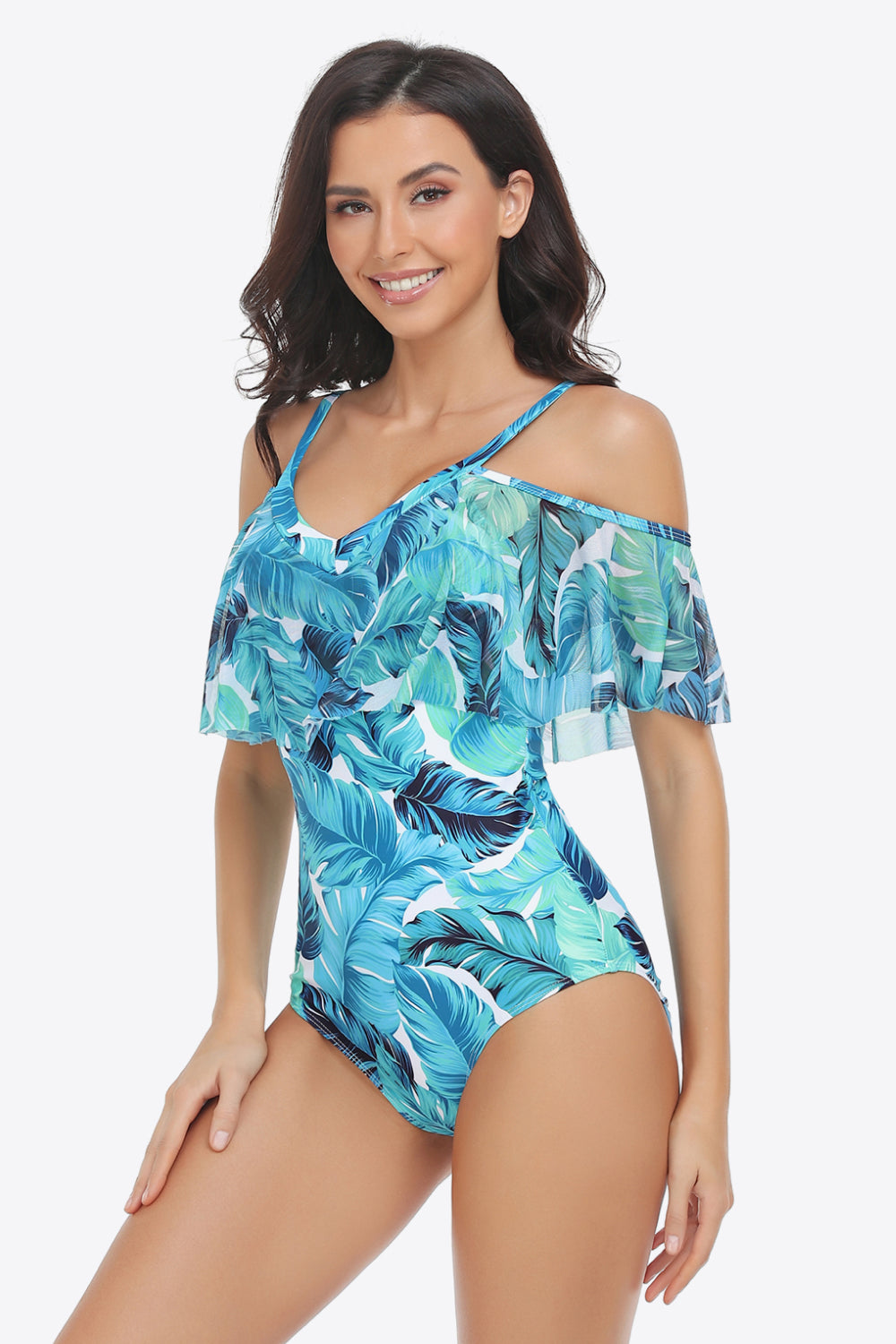 Cold-Shoulder Layered | One-Piece Swimsuit