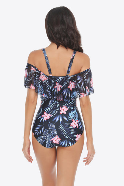 Cold-Shoulder Layered | One-Piece Swimsuit
