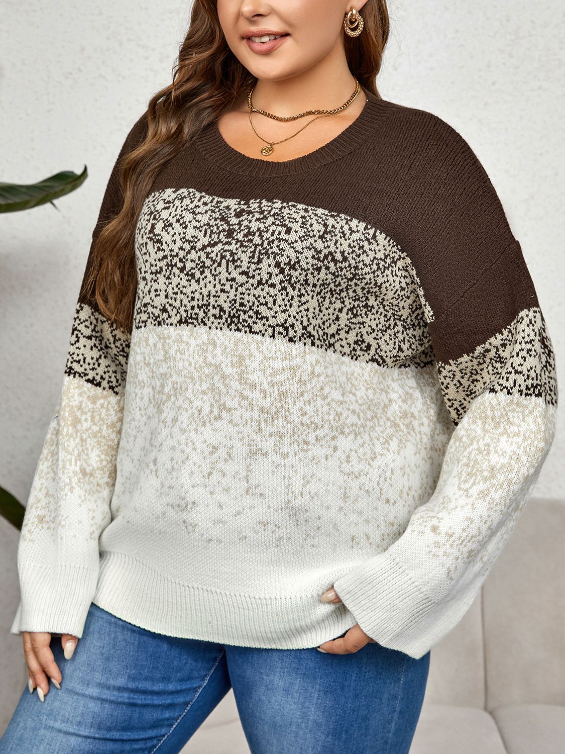 Round Neck Long Sleeve Printed | Sweater