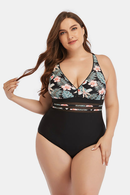 Floral Cutout Tie-Back | One-Piece Swimsuit