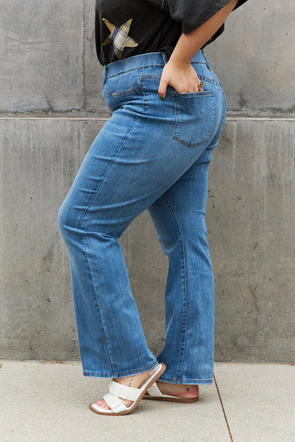 High Waist Pull On Slim Bootcut | Jeans