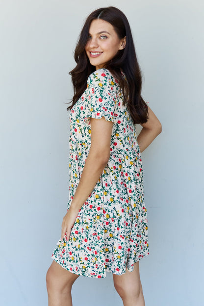 V-Neck Ruffle Sleeve Floral | Dress