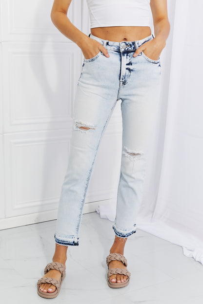 Camille Acid Wash Crop Straight | Jeans