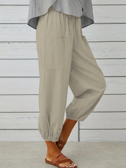 Effortless Button Cropped | Pants