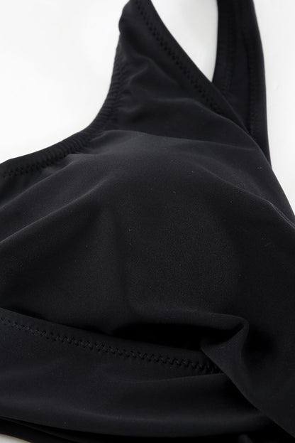 Two-Tone Crisscross Frill Trim | Two-Piece Swimsuit