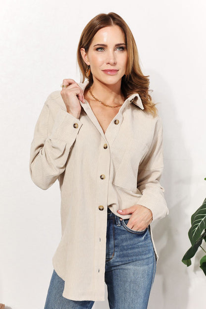 Button-Down Corduroy Tunic | Shirt