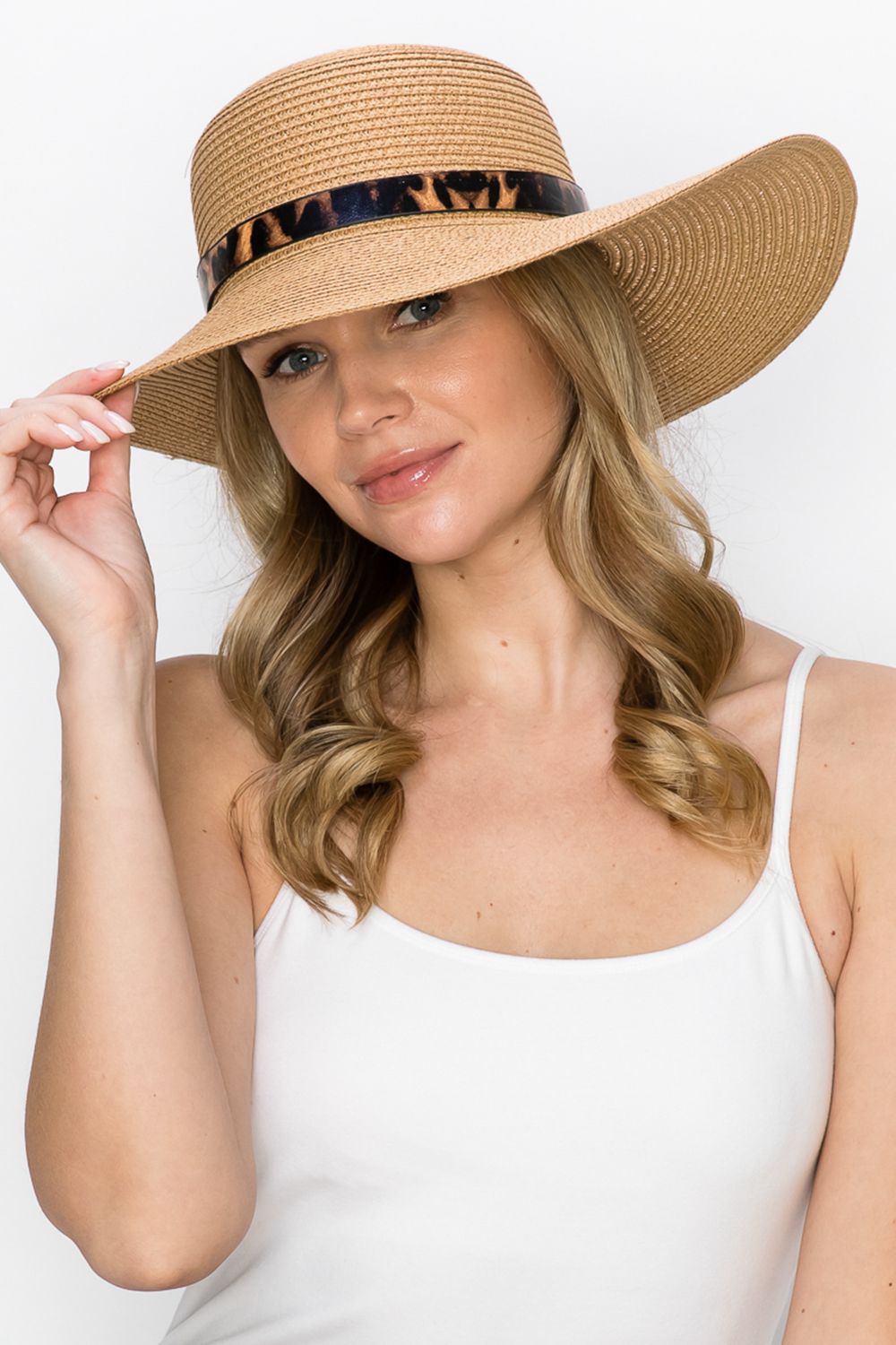 Beige + Leopard Belt | Sunhat