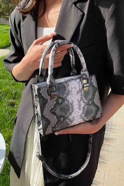 Snakeskin Print Vegan Leather | Handbag