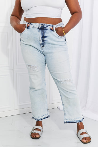 Camille Acid Wash Crop Straight | Jeans