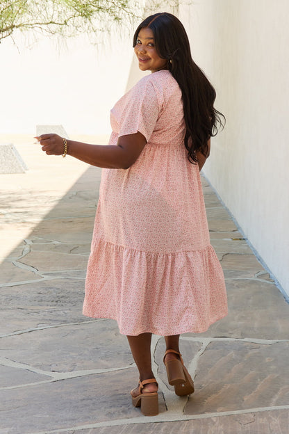 Peach Kimono Sleeve Midi | Dress