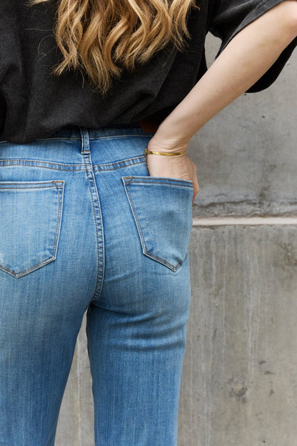 High Waist Pull On Slim Bootcut | Jeans