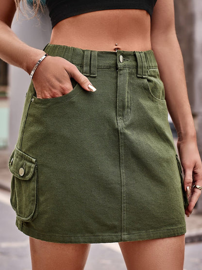 Denim Cargo | Mini Skirt