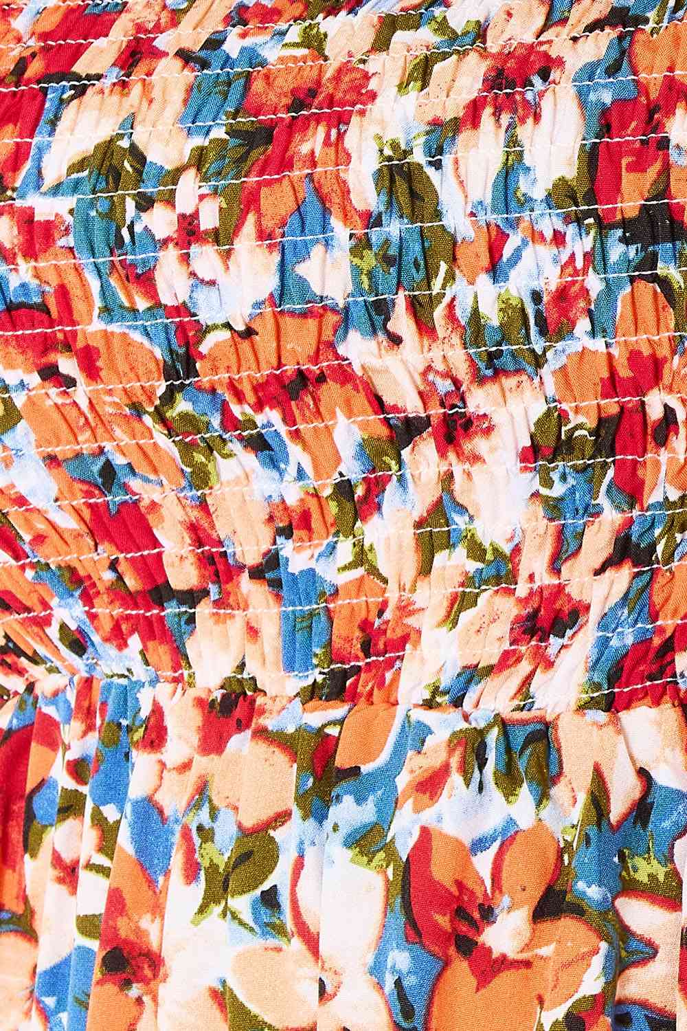 Floral Smocked Square Neck | Dress