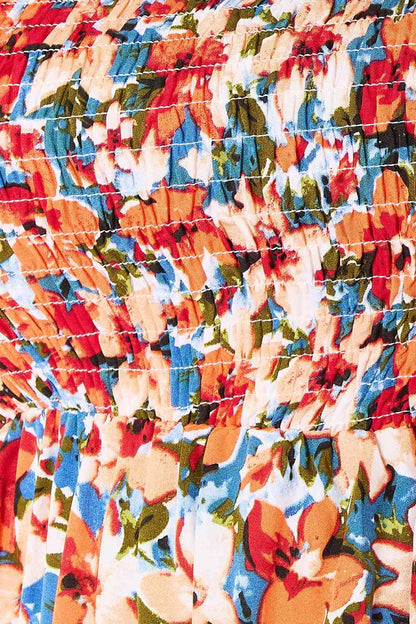 Floral Smocked Square Neck | Dress