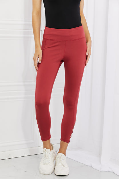 Ankle Cutout in Brick Red Active | Leggings