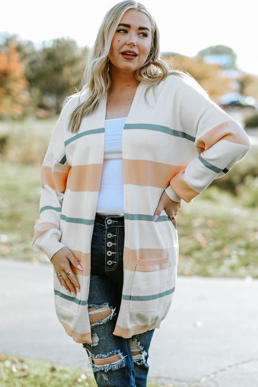 Striped Open Front | Cardigan