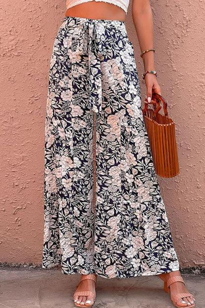Floral Belted Wide Leg | Pants