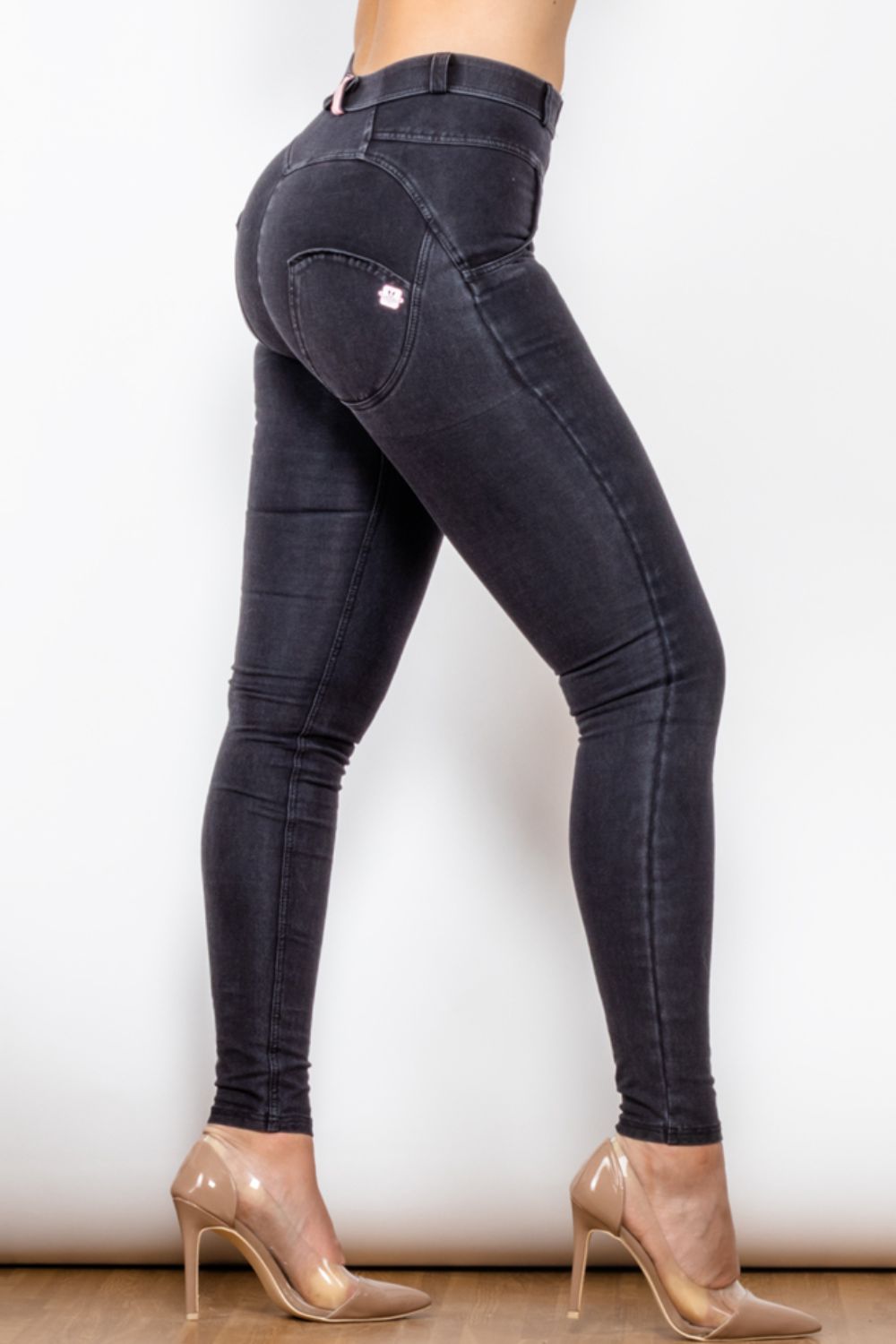 Comfy Huggers Deep Navy Buttoned Skinny Long | Jeans