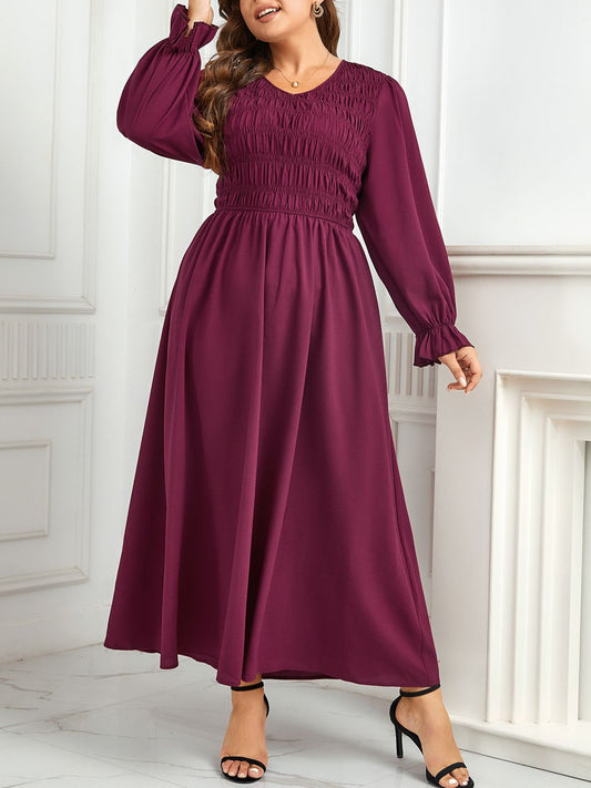 Flounce Sleeve Smocked Maxi | Dress