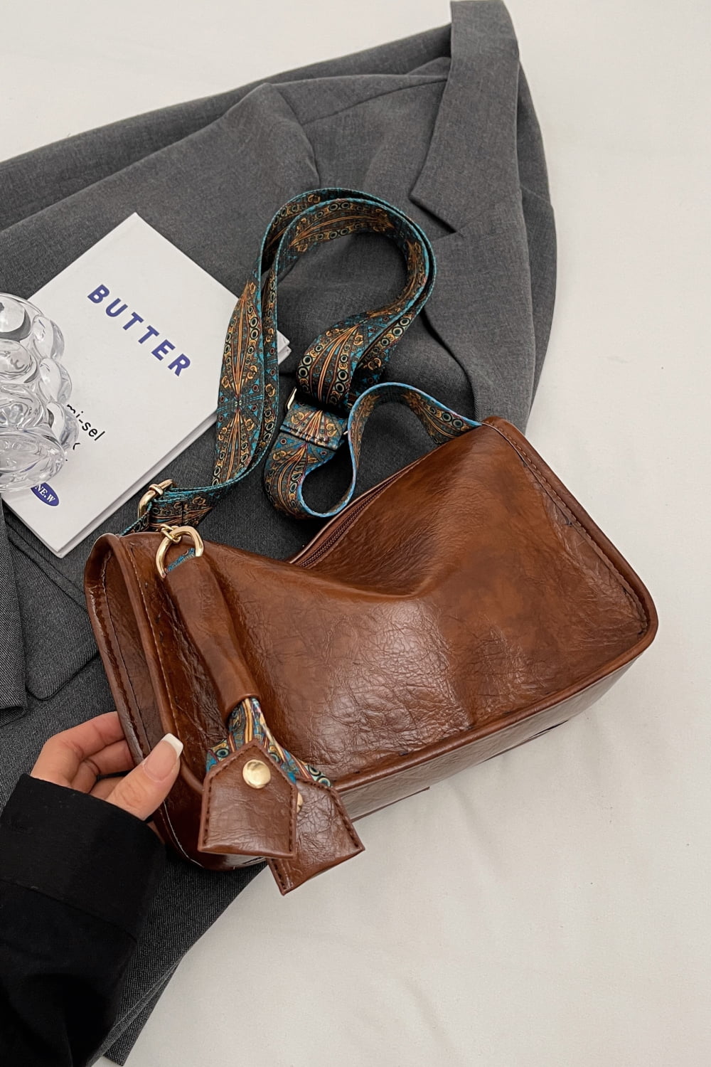 Ethnic Strap Vegan Leather Shoulder | Bag