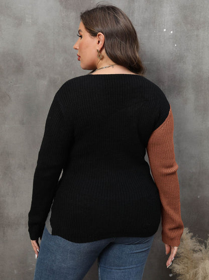 Two-Tone Surplice Neck | Sweater