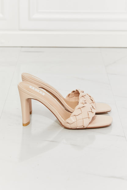 Braided Block Heel in Beige | Sandals