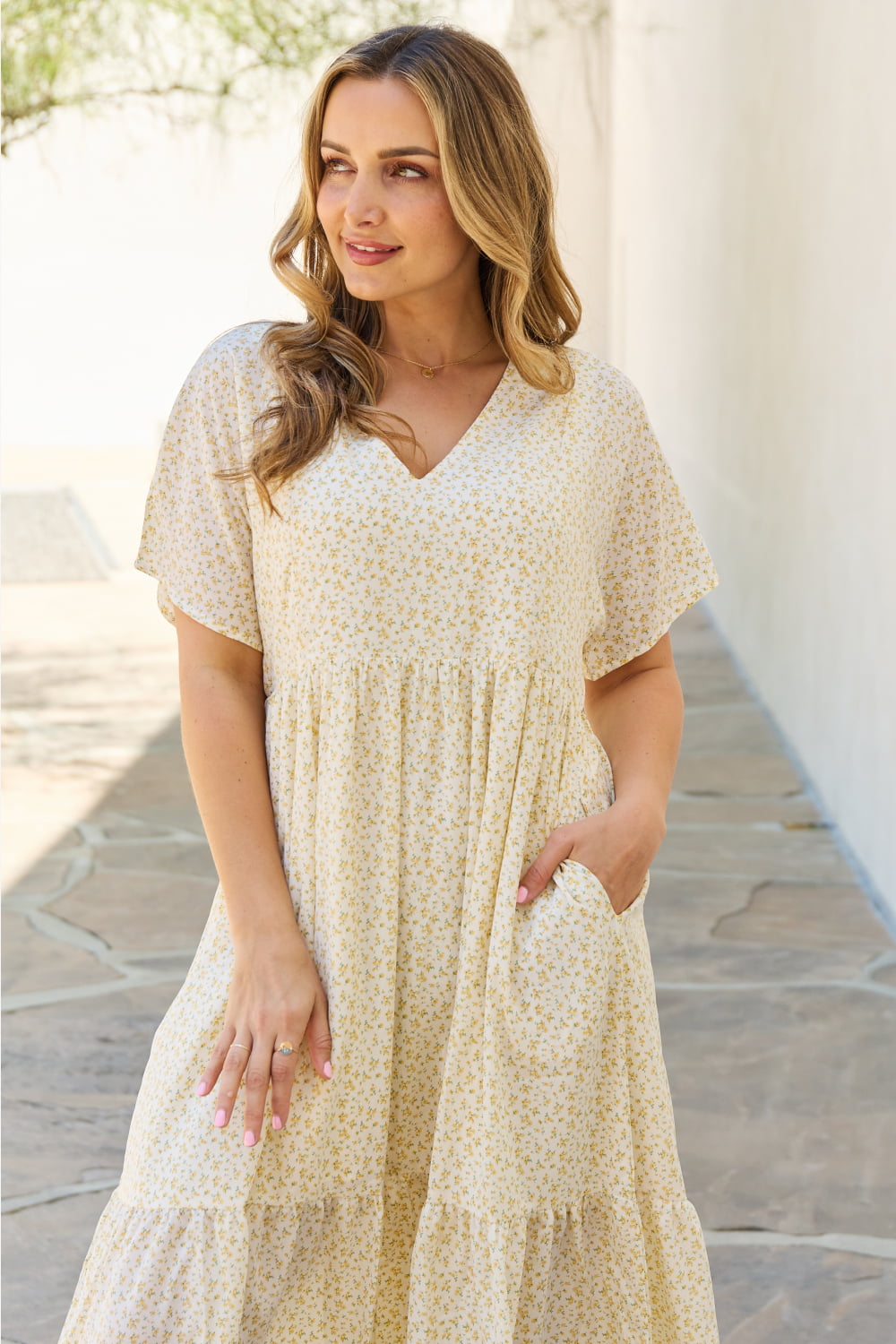 Cream Kimono Sleeve Midi | Dress