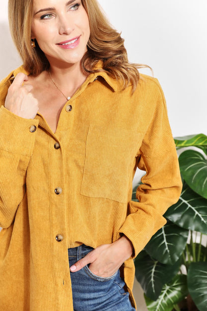 Button-Down Corduroy Tunic | Shirt